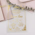 Blush pink floral quinceanera sweet 16 PVC clear foil invitation CWIP01